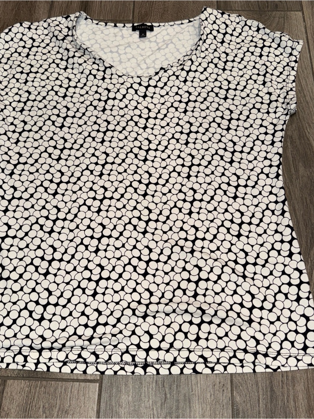 Talbots Black and White Dot Pattern Tee